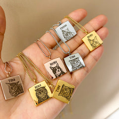 New pet titanium steel necklace pendant--customized according to your image