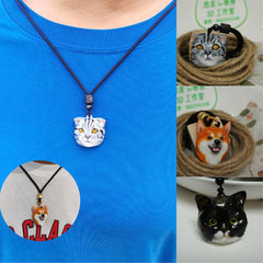 Photo-to-3D Print Custom Pet Pendant‌ (Hand-painted with premium colors)