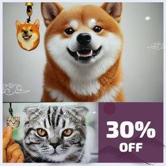 Photo-to-3D Print Custom Pet Pendant‌ (Hand-painted with premium colors)