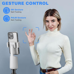 Automatic phone holder with face tracking.